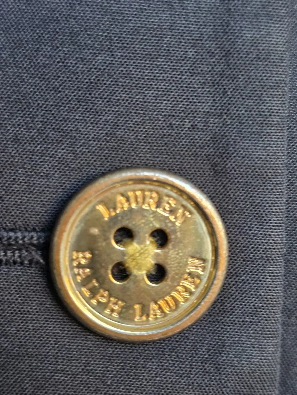 Lauren Ralph Lauren Black & Gold Nautical Pocket Patch Petite Size Med - Picture 7 of 7